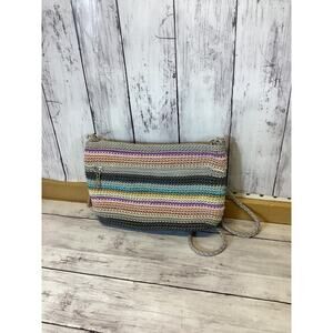 The Sak Lumi Women’s Hand-Crochet 3-in-1 Crossbody Bag Colorful Stripes